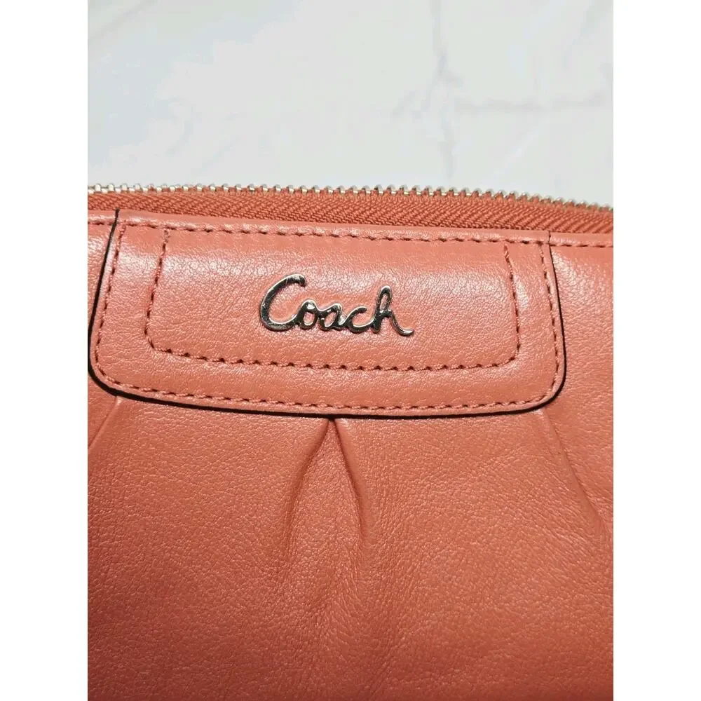 Coach ASHLEY LEATHER ZIP AROUND Tearose/Brass F48102 Below $248 Ret Y2K 2000s
